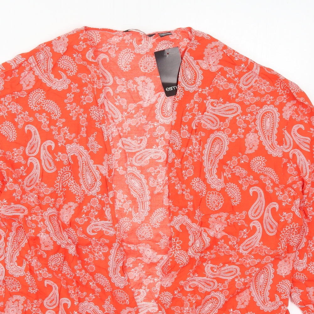 ESMARA Womens Red Paisley  Kimono Jacket Size 20