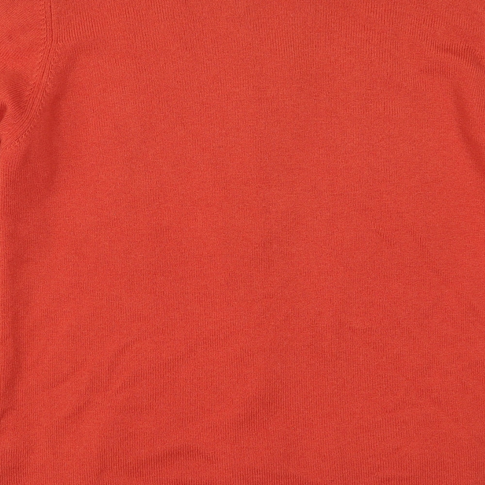 St Michael Womens Orange Round Neck  Wool Cardigan Jumper Size 16