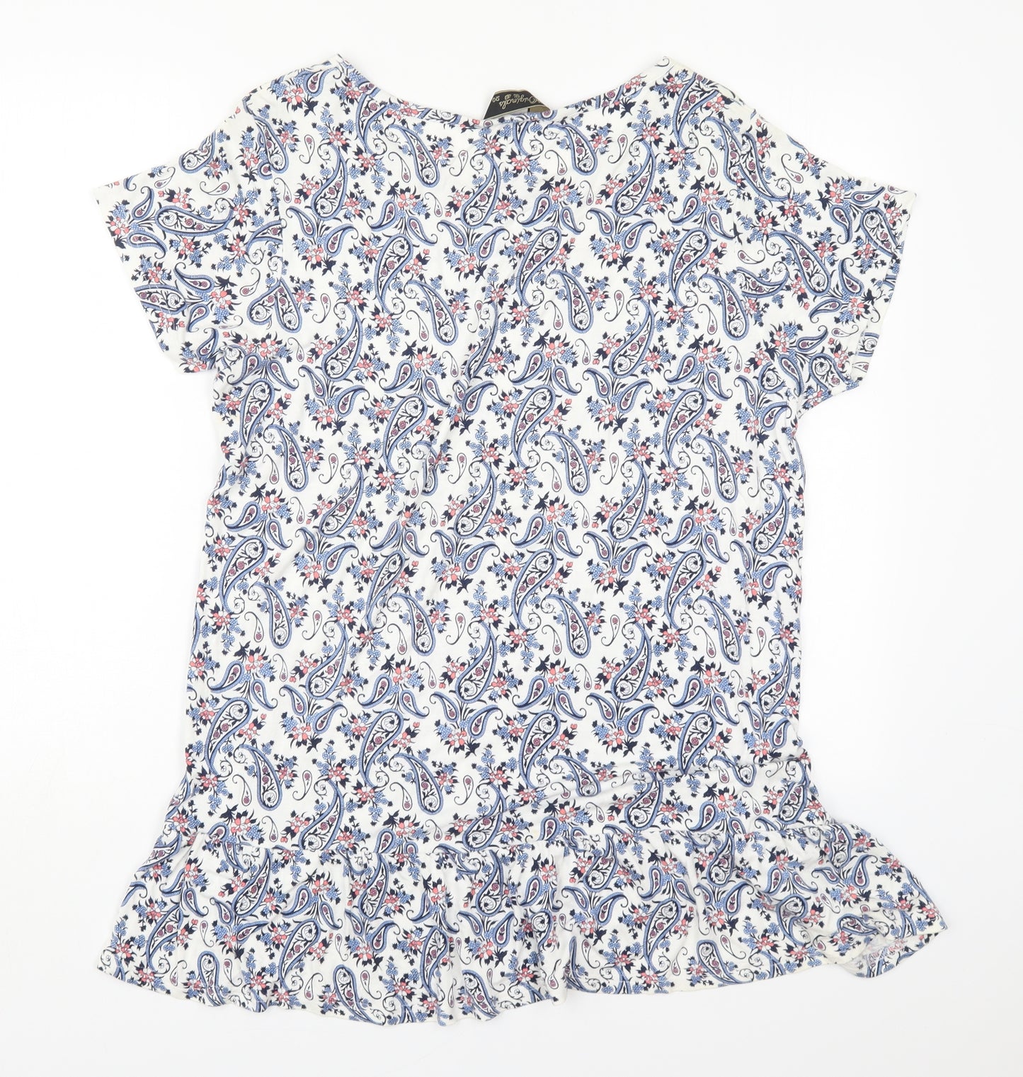Originals Womens Blue Paisley Viscose Basic T-Shirt Size 20 Round Neck