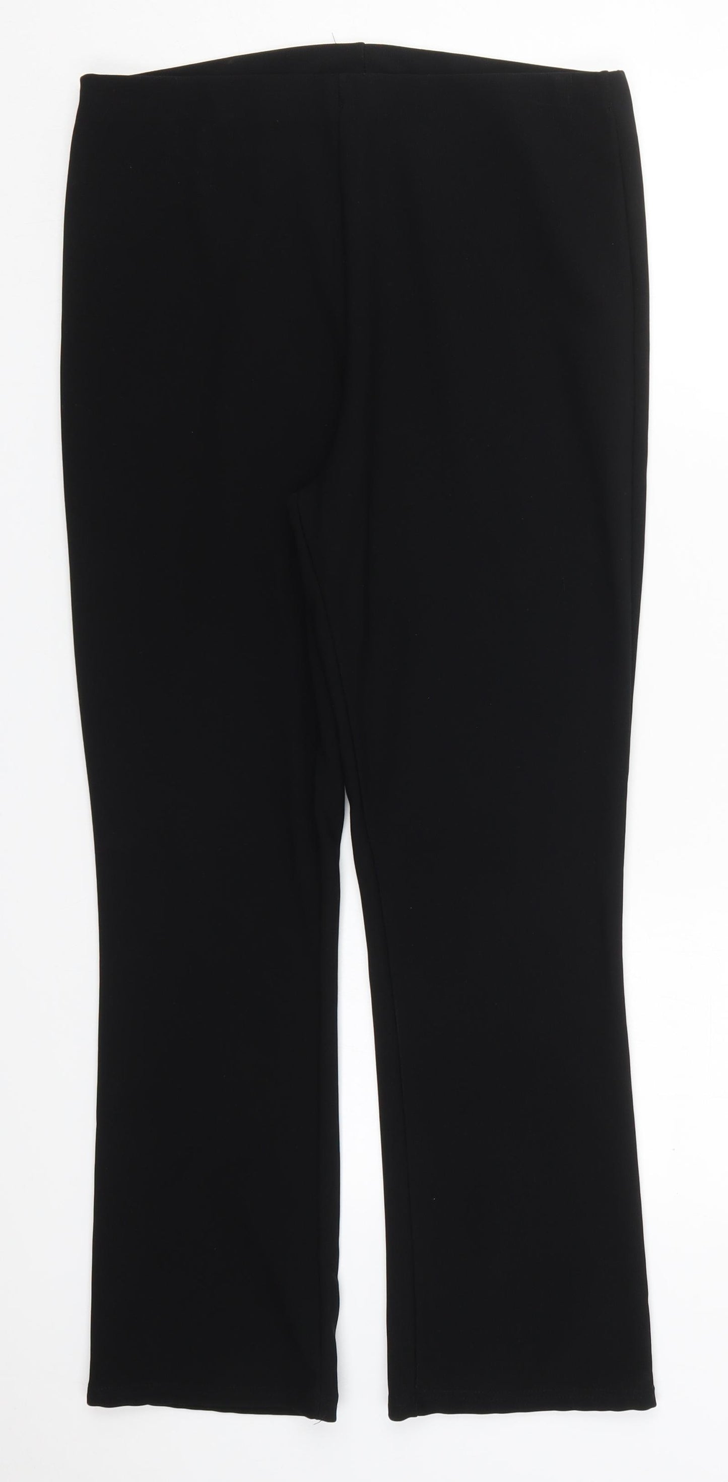 Preworn Womens Black  Polyester Trousers  Size 12 L26 in Regular