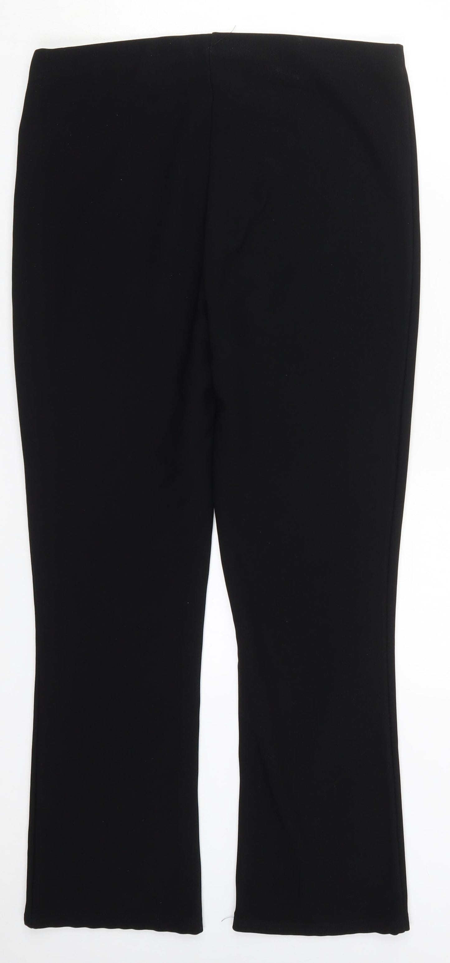 Preworn Womens Black  Polyester Trousers  Size 12 L26 in Regular