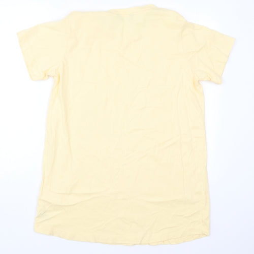 Nutmeg Womens Yellow  Cotton Basic T-Shirt Size 12 Round Neck