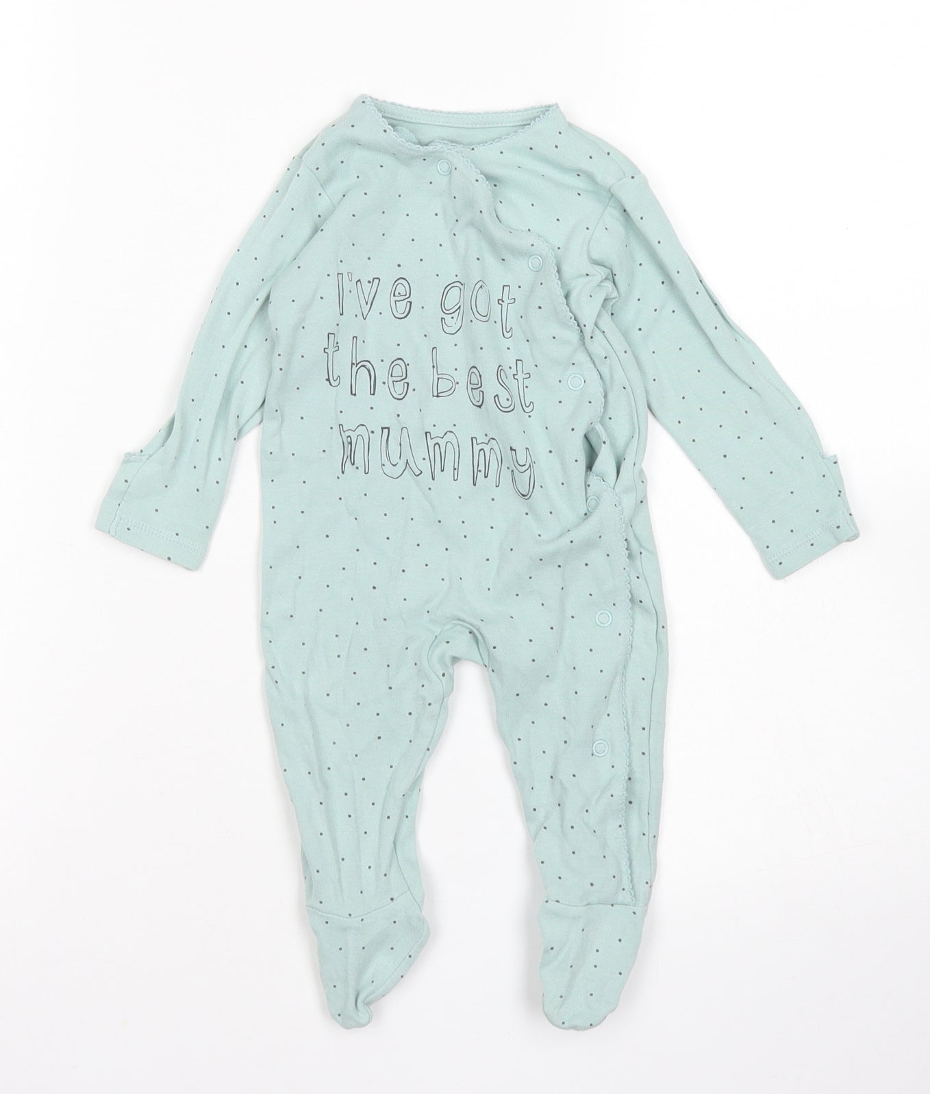 George Girls Blue Spotted Cotton Babygrow One-Piece Size 3-6 Months  Snap - Best Mummy