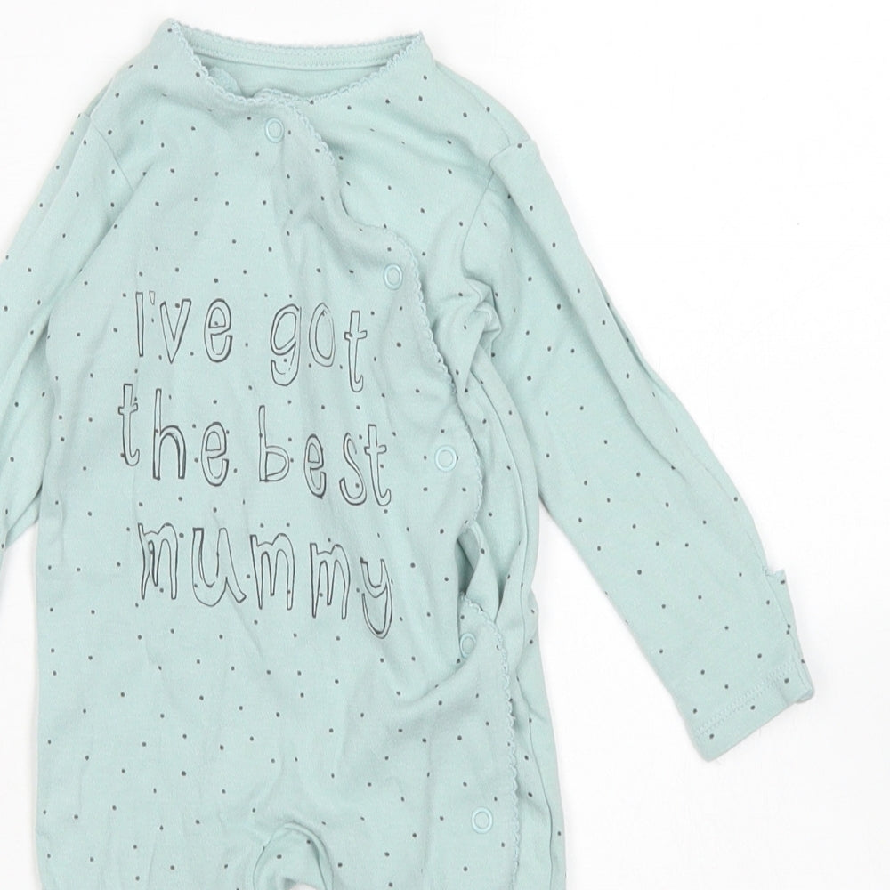 George Girls Blue Spotted Cotton Babygrow One-Piece Size 3-6 Months  Snap - Best Mummy