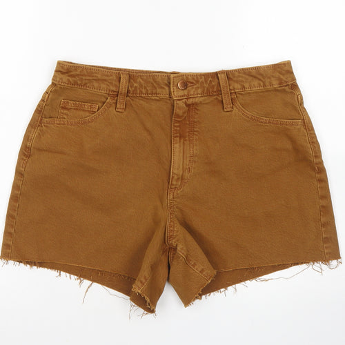 Universal Thread Womens Brown  Cotton Mom Shorts Size 8 L4 in Regular Button