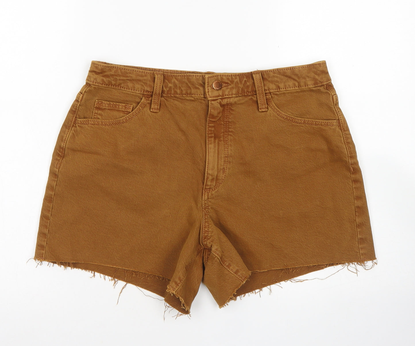 Universal Thread Womens Brown  Cotton Mom Shorts Size 8 L4 in Regular Button