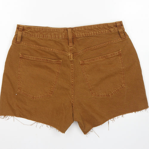 Universal Thread Womens Brown  Cotton Mom Shorts Size 8 L4 in Regular Button