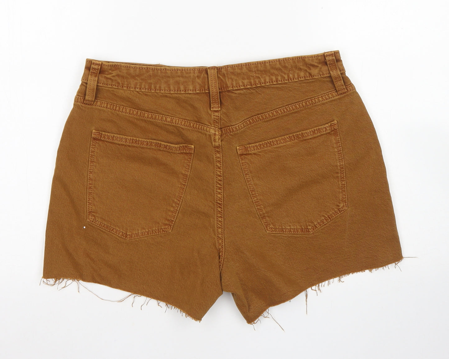 Universal Thread Womens Brown  Cotton Mom Shorts Size 8 L4 in Regular Button