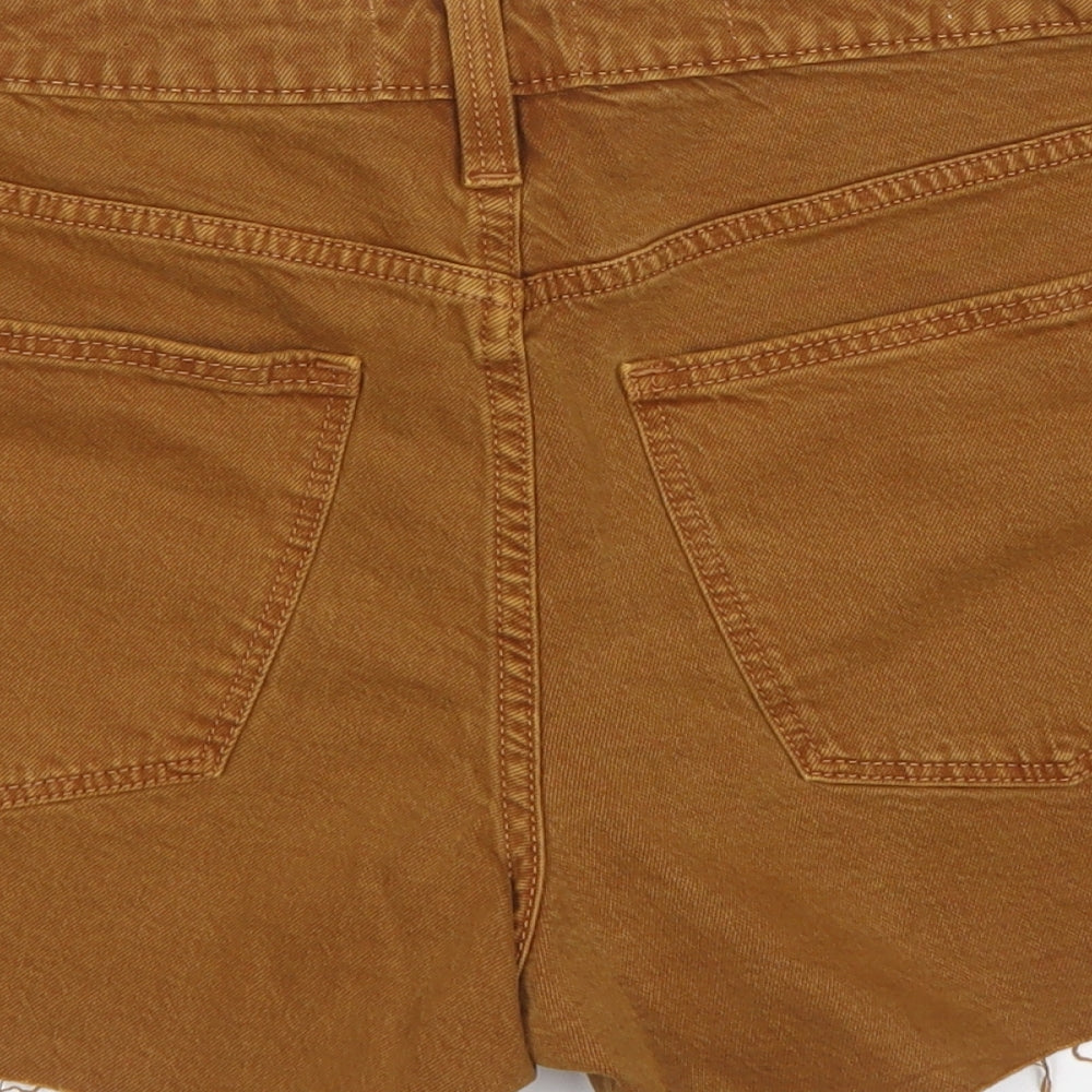 Universal Thread Womens Brown  Cotton Mom Shorts Size 8 L4 in Regular Button