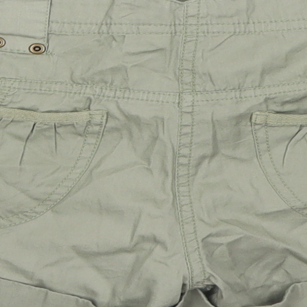 Papaya Womens Green  Cotton Cargo Shorts Size 10 L3 in Regular Button