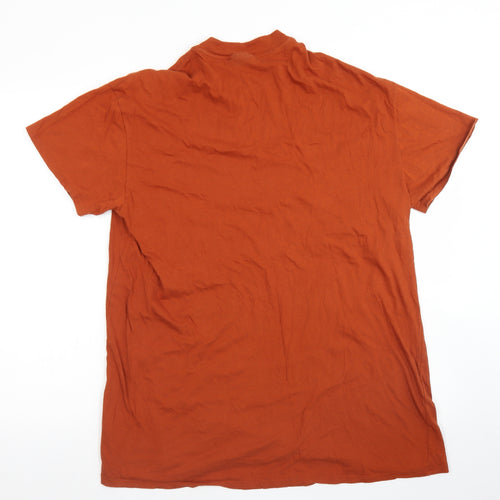 Topshop Womens Brown  Cotton Basic T-Shirt Size XS Crew Neck - Longline