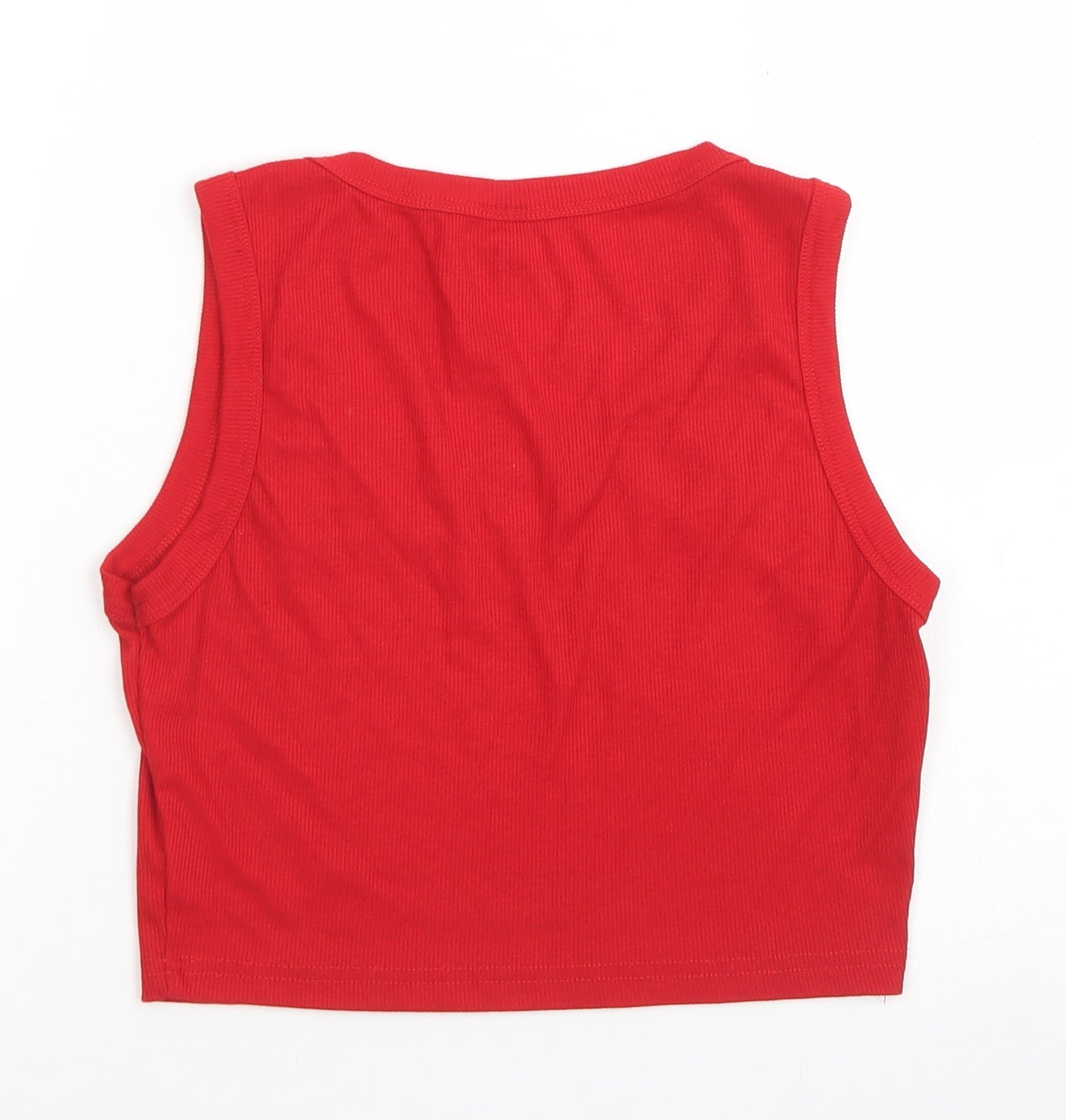 SheIn Womens Red  Viscose Cropped Tank Size M Round Neck