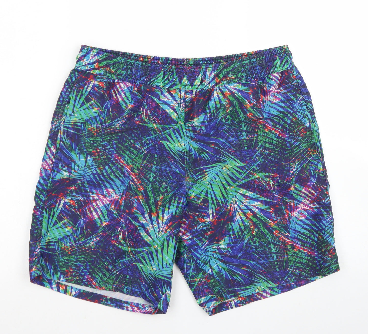 Topman Mens Blue Floral Polyester Athletic Shorts Size XS L7 in Regular