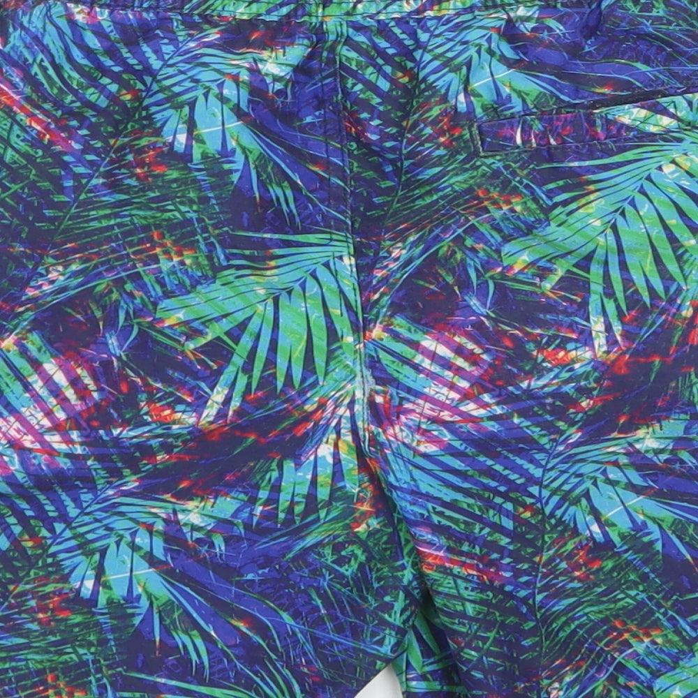Topman Mens Blue Floral Polyester Athletic Shorts Size XS L7 in Regular