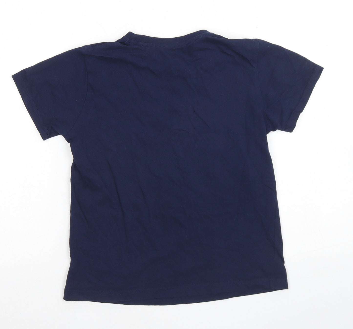 Primark Boys Blue  Cotton Basic T-Shirt Size 7-8 Years Crew Neck