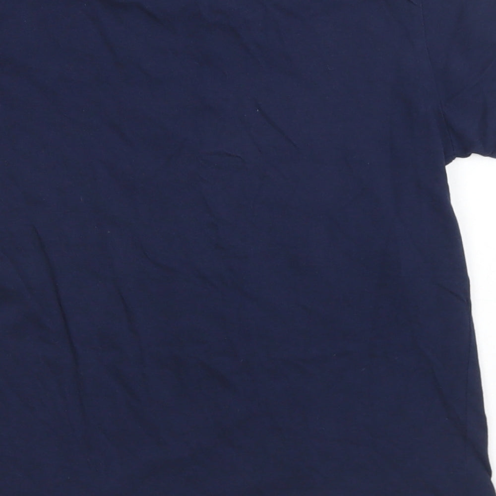 Primark Boys Blue  Cotton Basic T-Shirt Size 7-8 Years Crew Neck