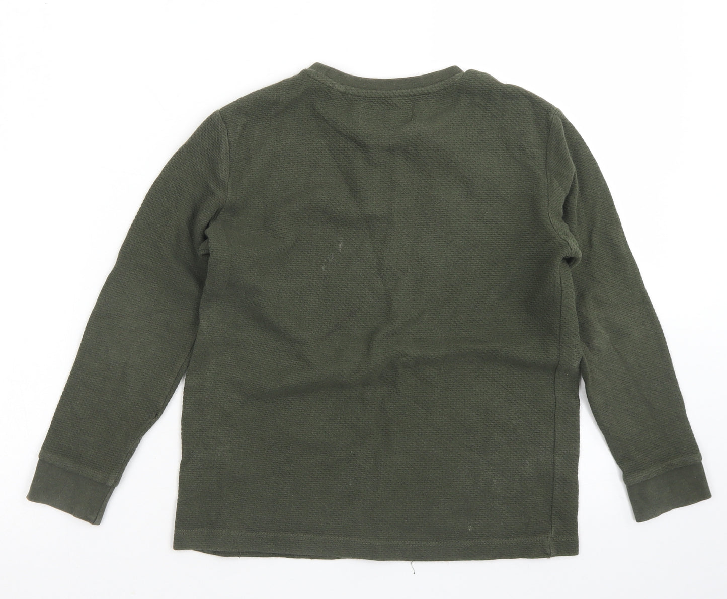 NEXT Boys Green  Cotton Basic T-Shirt Size 7 Years Crew Neck