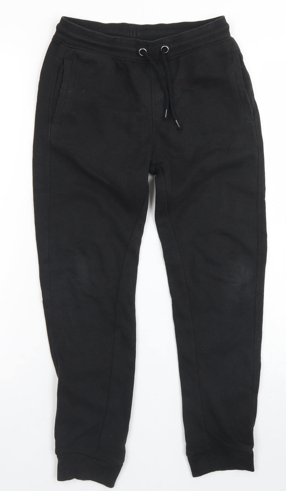 Nutmeg Boys Black  Cotton Jogger Trousers Size 9 Years  Regular Drawstring