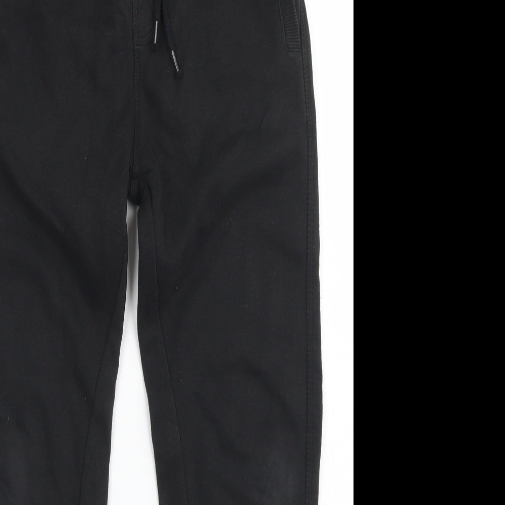 Nutmeg Boys Black  Cotton Jogger Trousers Size 9 Years  Regular Drawstring