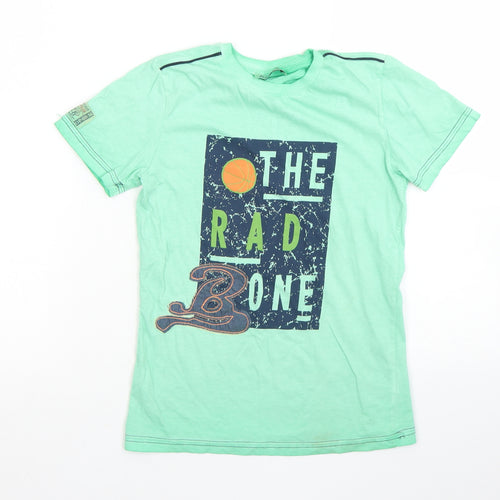 Hay Kids Club Boys Green  Cotton Basic T-Shirt Size 8-9 Years Crew Neck