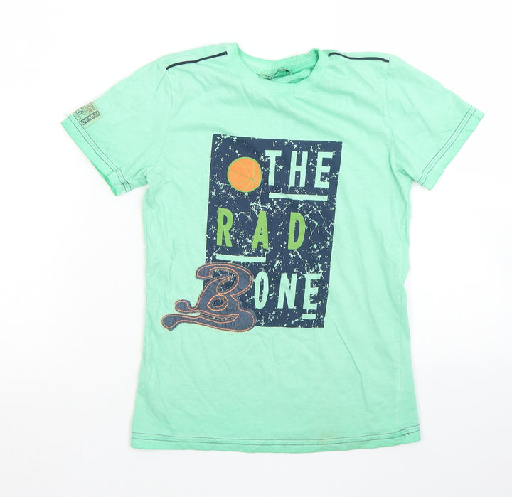 Hay Kids Club Boys Green Cotton Basic T-Shirt Size 8-9 Years Crew Neck