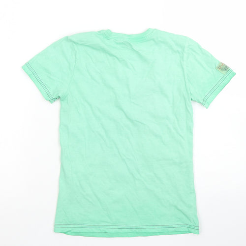 Hay Kids Club Boys Green  Cotton Basic T-Shirt Size 8-9 Years Crew Neck