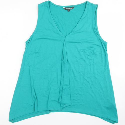 Bonmarché Womens Blue  Viscose Basic Tank Size 14 V-Neck