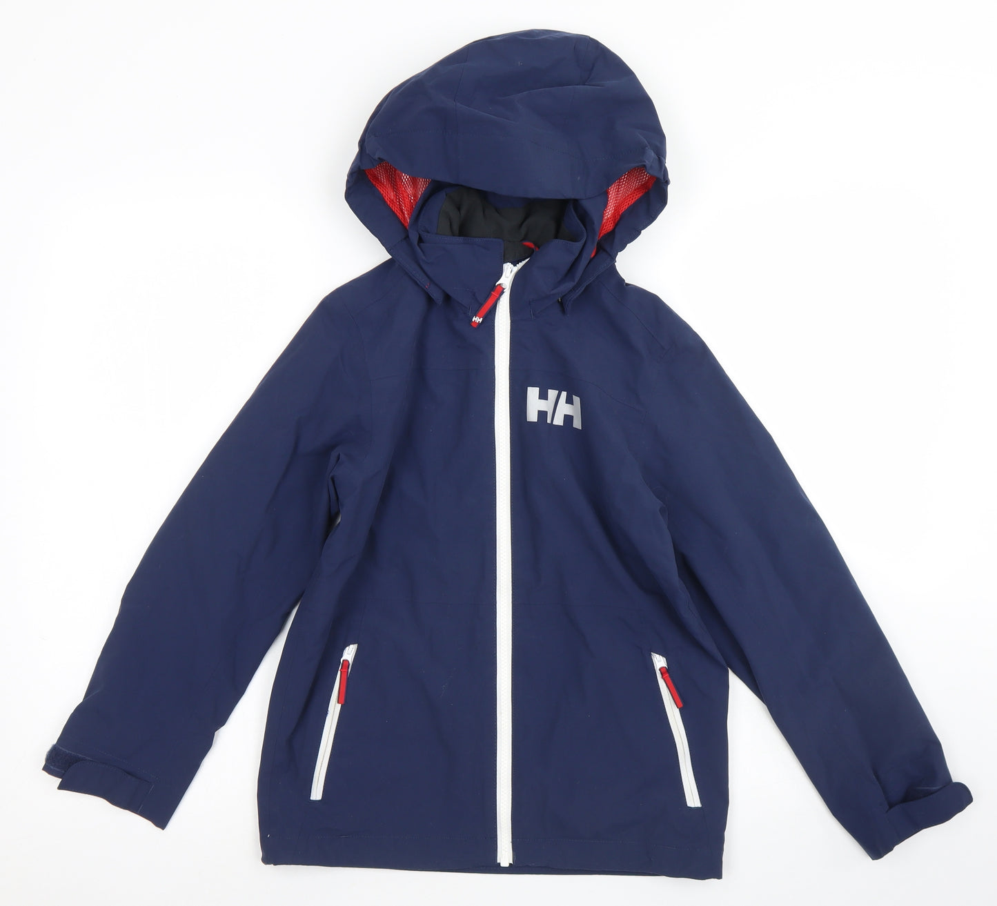 Helly Hansen Girls Blue   Rain Coat Jacket Size 10 Years  Zip