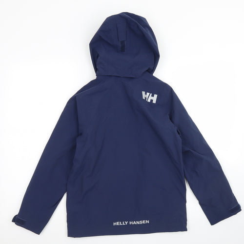 Helly Hansen Girls Blue   Rain Coat Jacket Size 10 Years  Zip