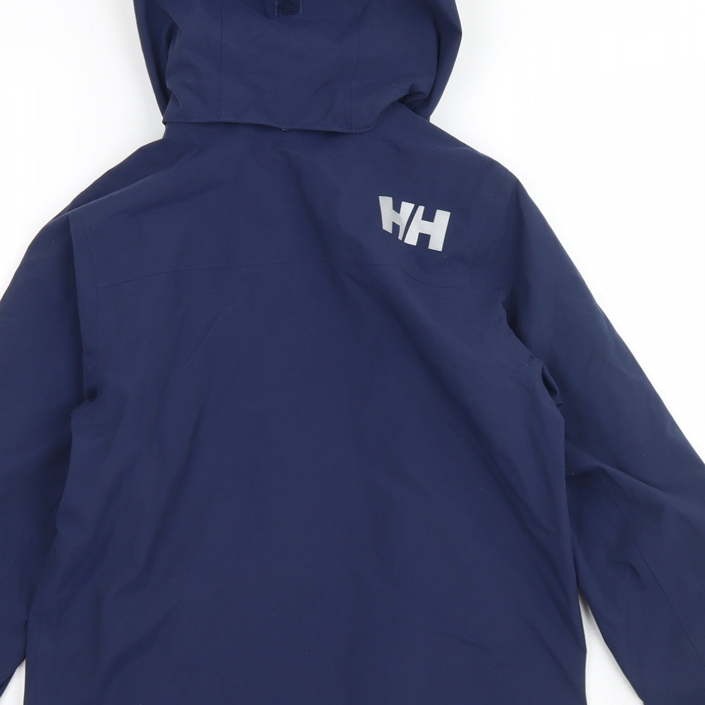 Helly Hansen Girls Blue   Rain Coat Jacket Size 10 Years  Zip