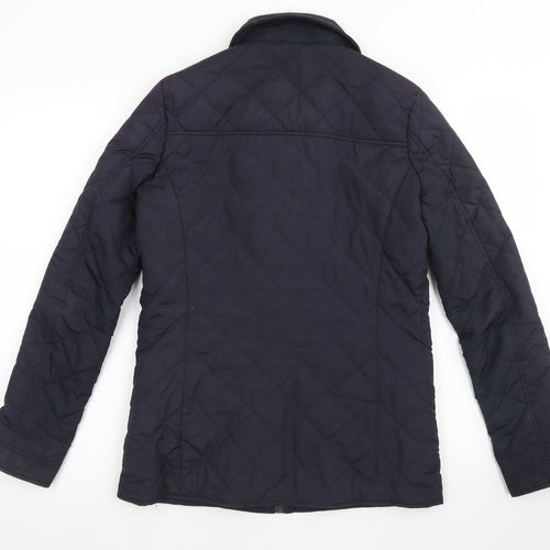Dorothy Perkins Womens Blue Argyle/Diamond  Pea Coat Jacket Size 8  Zip