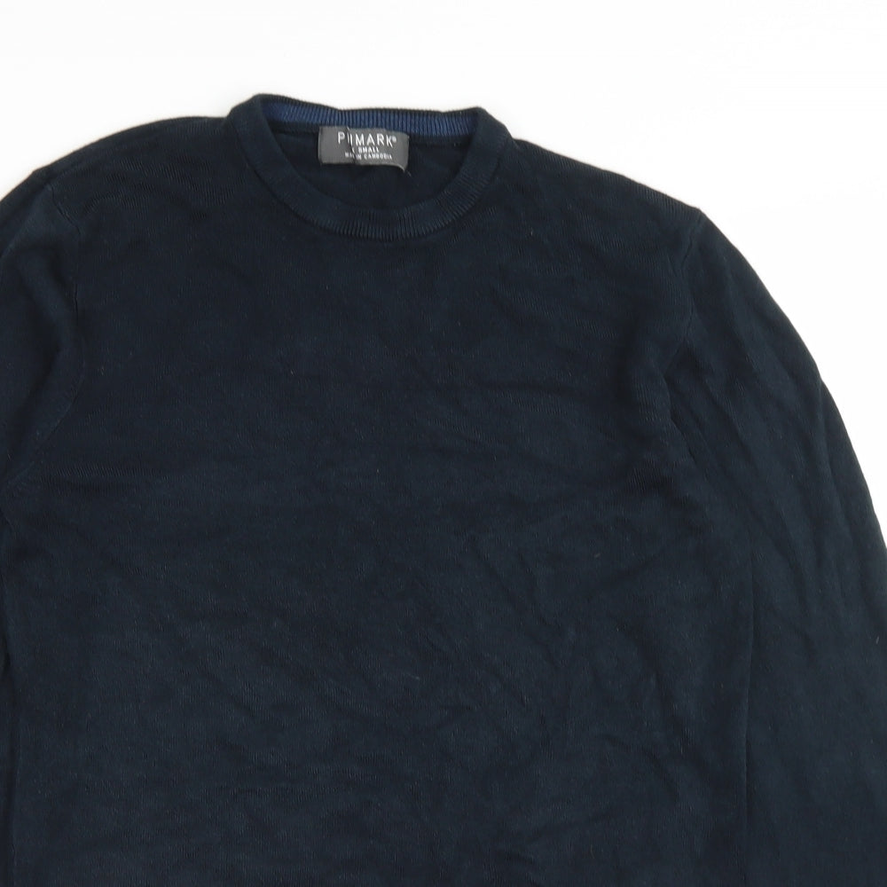 Primark Mens Blue Crew Neck  Acrylic Pullover Jumper Size XS
