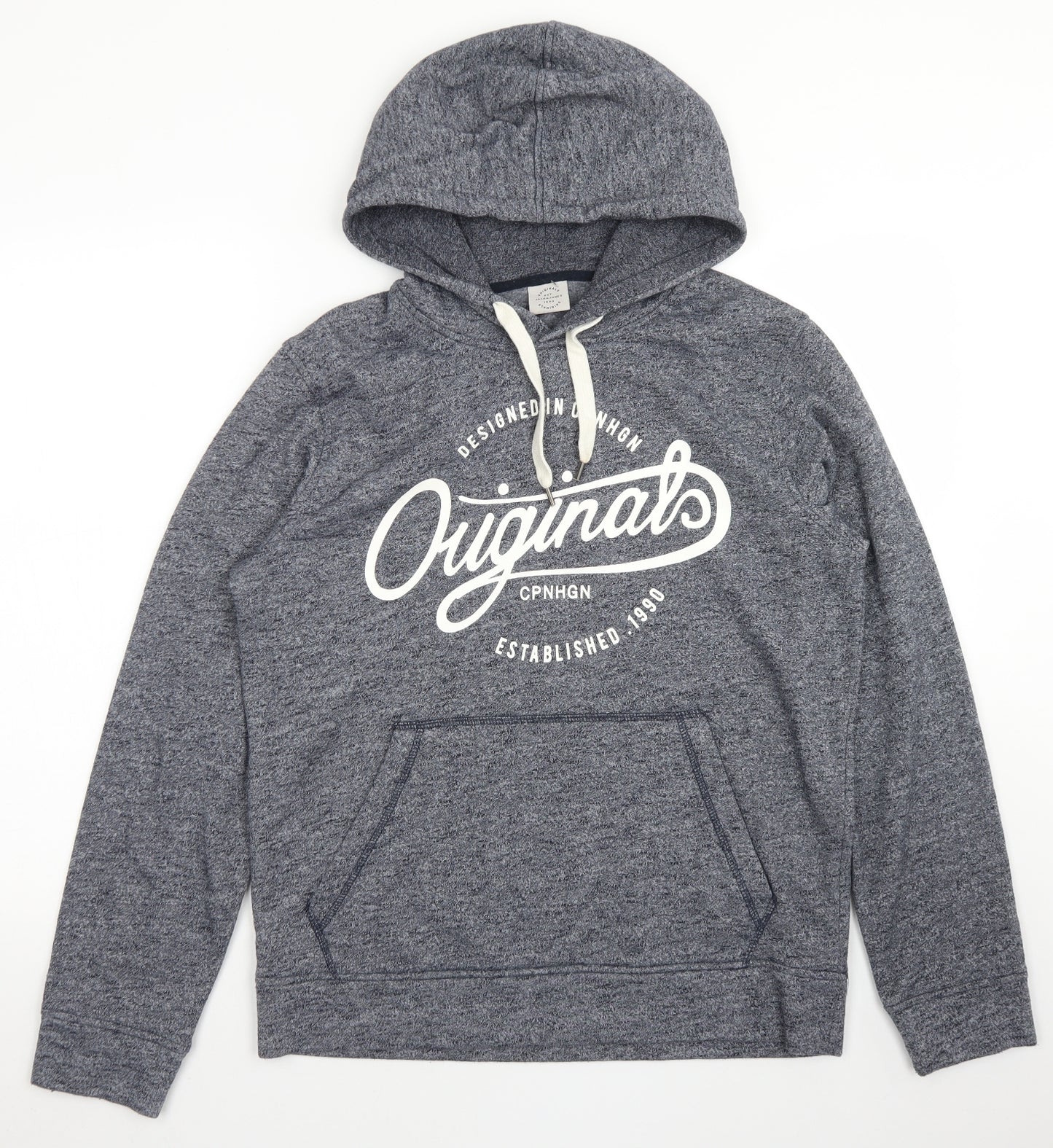 JACK & JONES Mens Blue  Polyester Pullover Hoodie Size M
