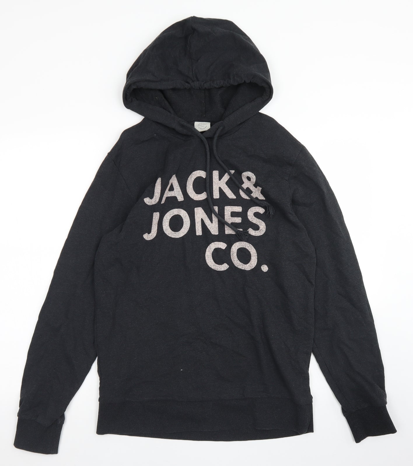 JACK & JONES Mens Black  Cotton Pullover Hoodie Size M
