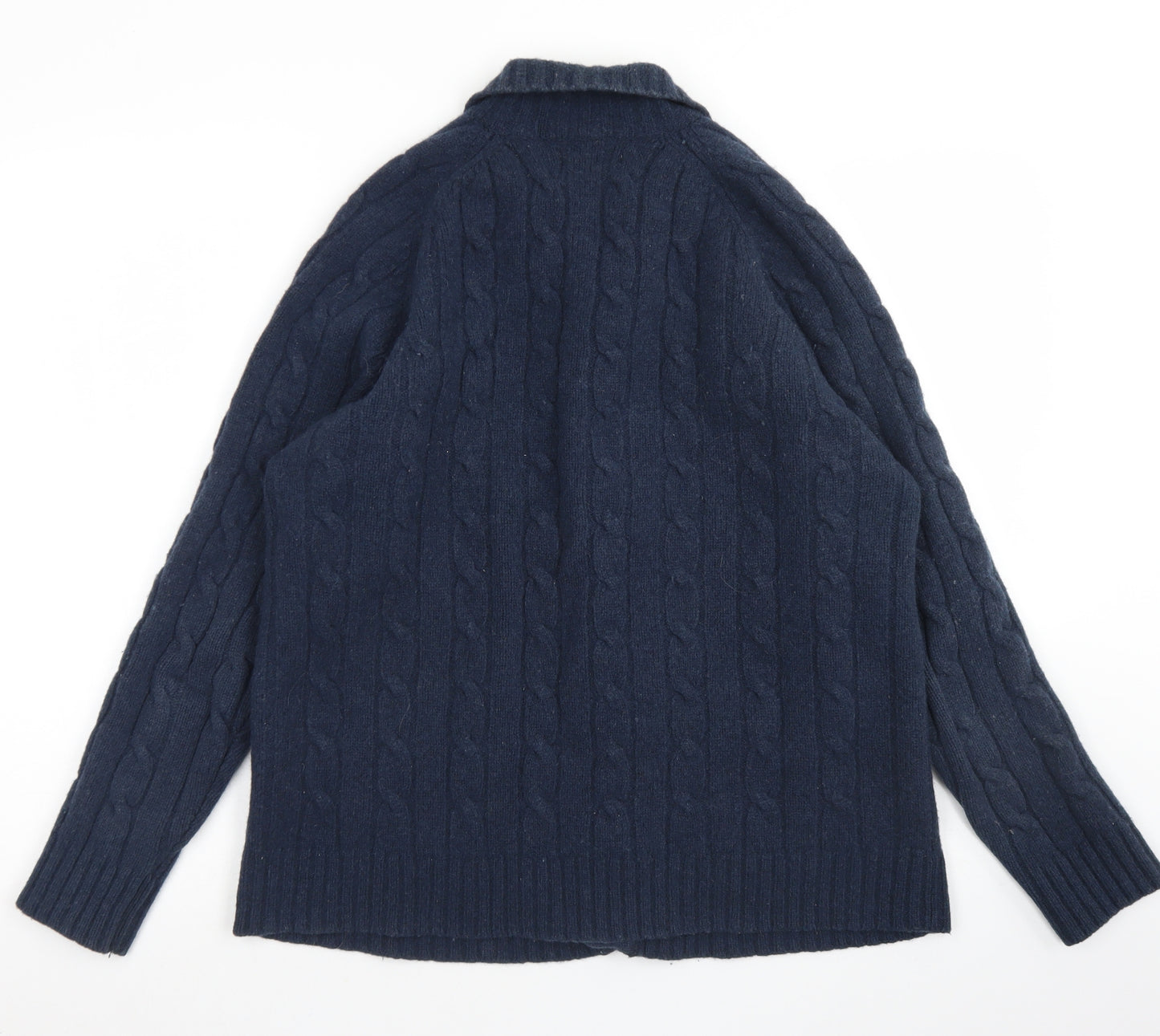 Samuel Windsor Mens Blue Collared  Wool Cardigan Jumper Size L