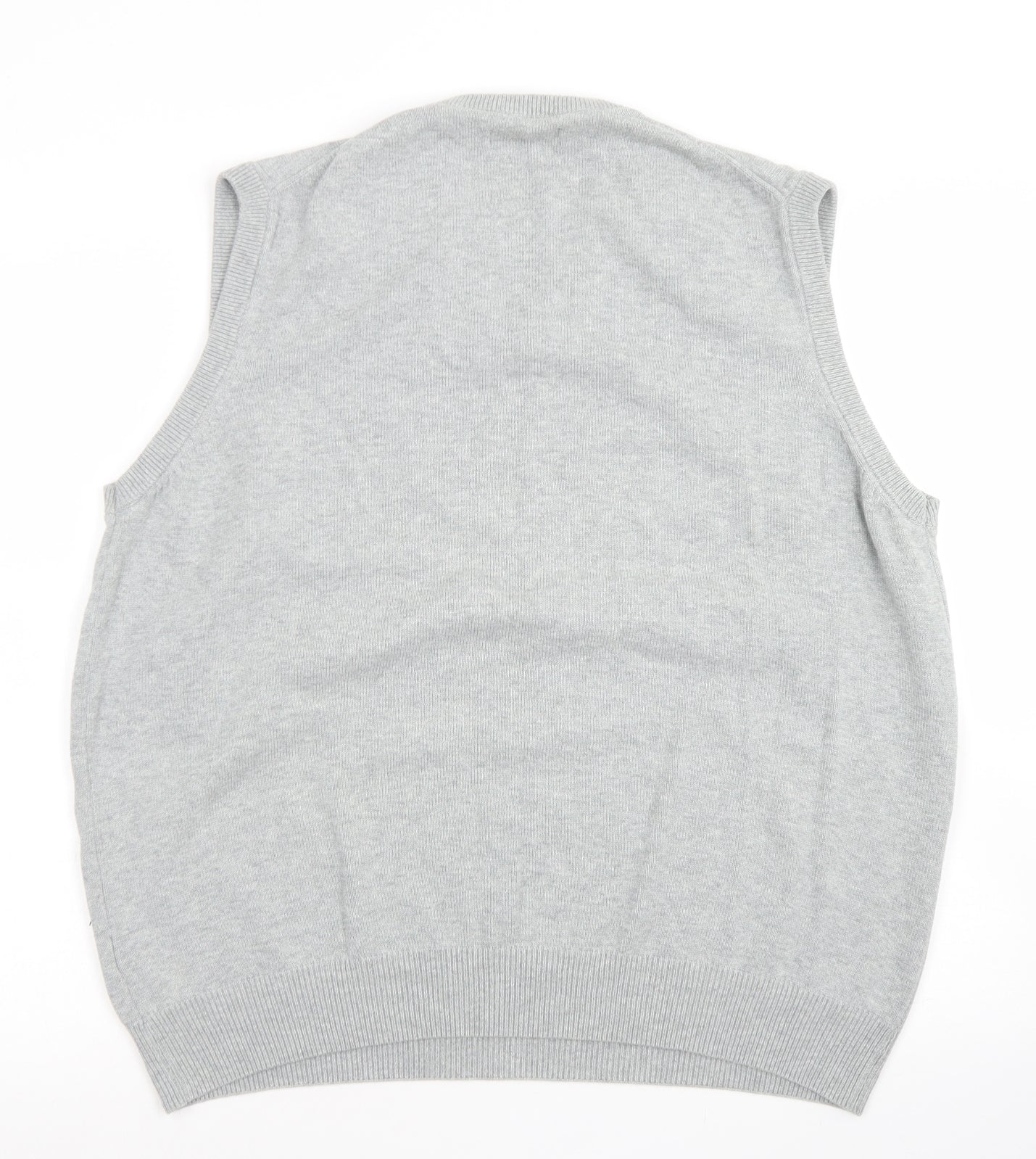Blue Harbour Mens Grey V-Neck  Cotton Vest Jumper Size M