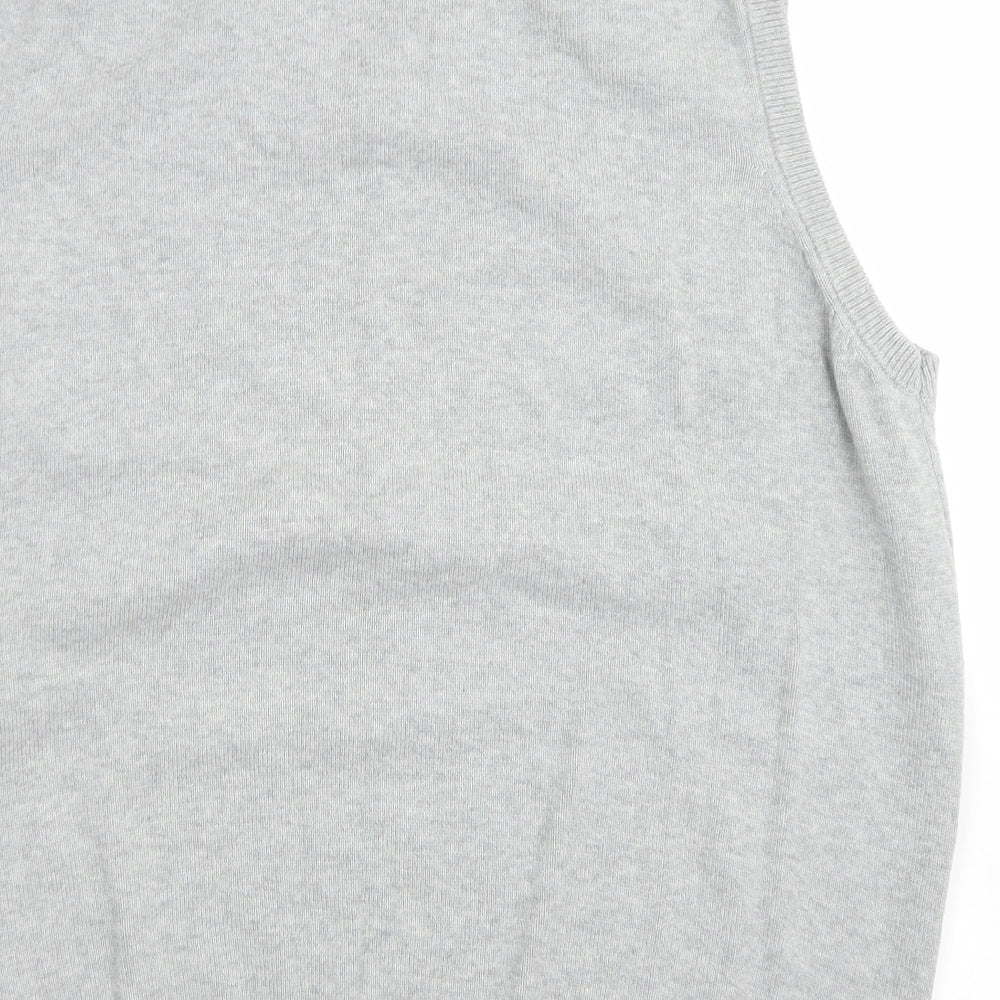 Blue Harbour Mens Grey V-Neck  Cotton Vest Jumper Size M