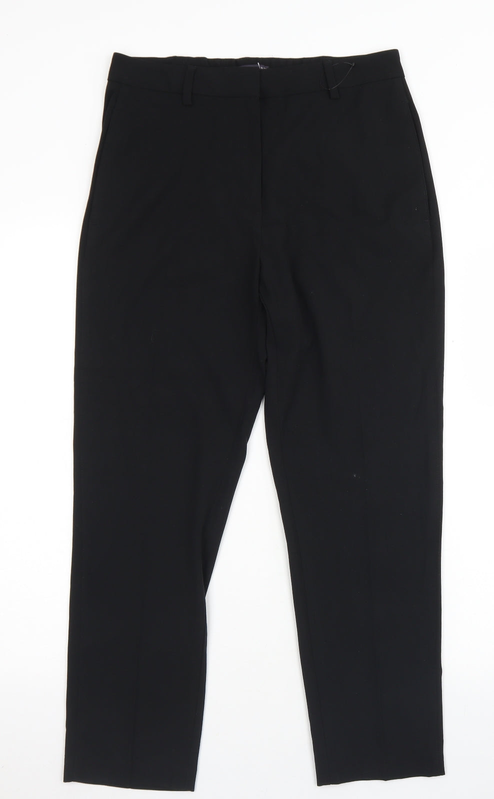 M&S Collection Womens Black  Polyester Dress Pants Trousers Size 10 L25 in Regular Hook & Eye