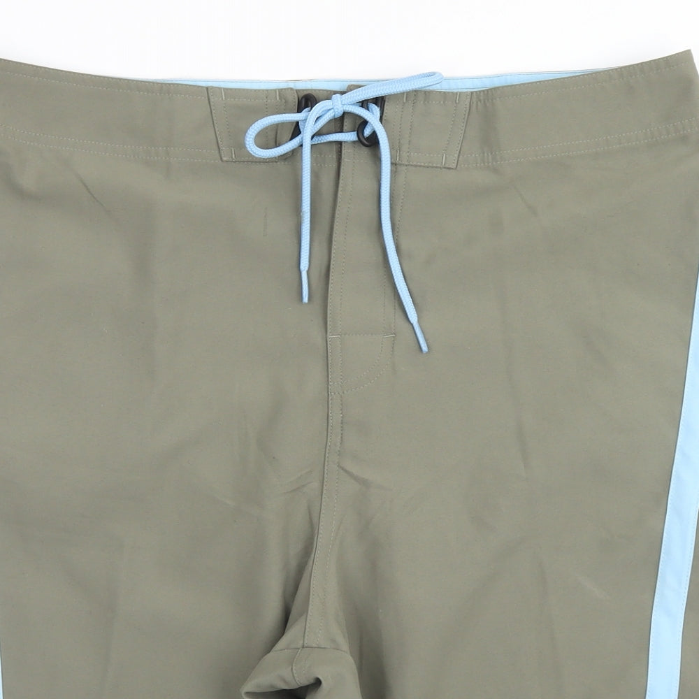Speedo Mens Green  Polyester Athletic Shorts Size 36 in L10 in Regular Drawstring - Board Shorts