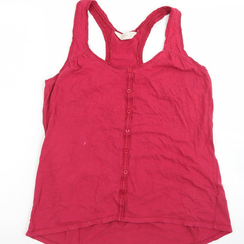 Fat Fqace Womens Purple  Cotton Basic Tank Size 12 Round Neck