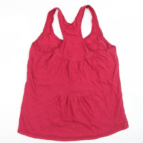 Fat Fqace Womens Purple  Cotton Basic Tank Size 12 Round Neck