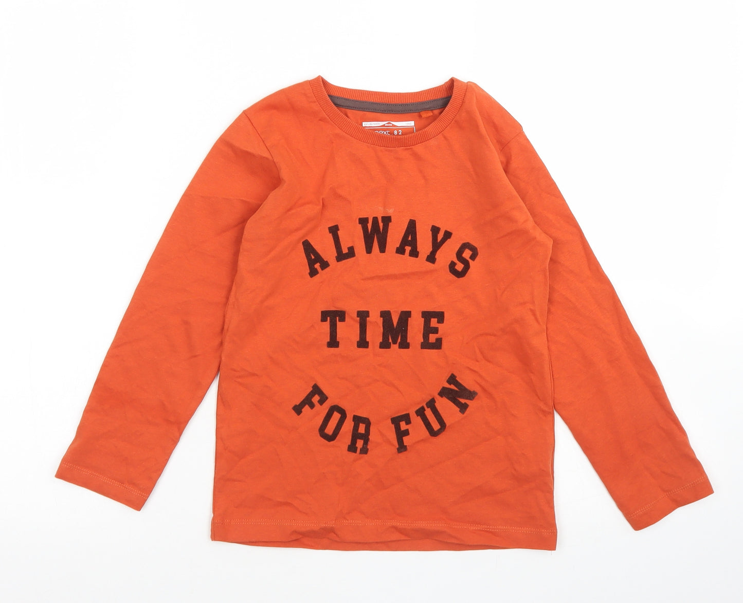NEXT Boys Brown  Cotton Basic T-Shirt Size 5-6 Years Crew Neck