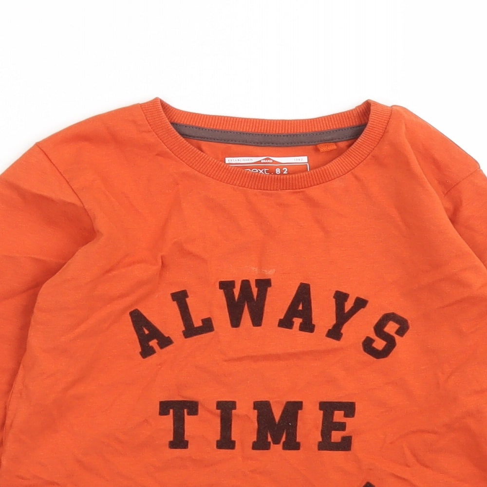 NEXT Boys Brown  Cotton Basic T-Shirt Size 5-6 Years Crew Neck