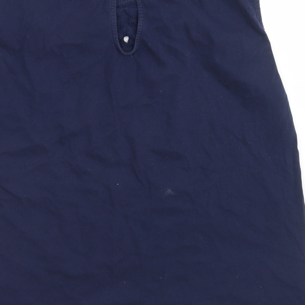 Nutmeg Womens Blue  Cotton Basic T-Shirt Size 12 Crew Neck
