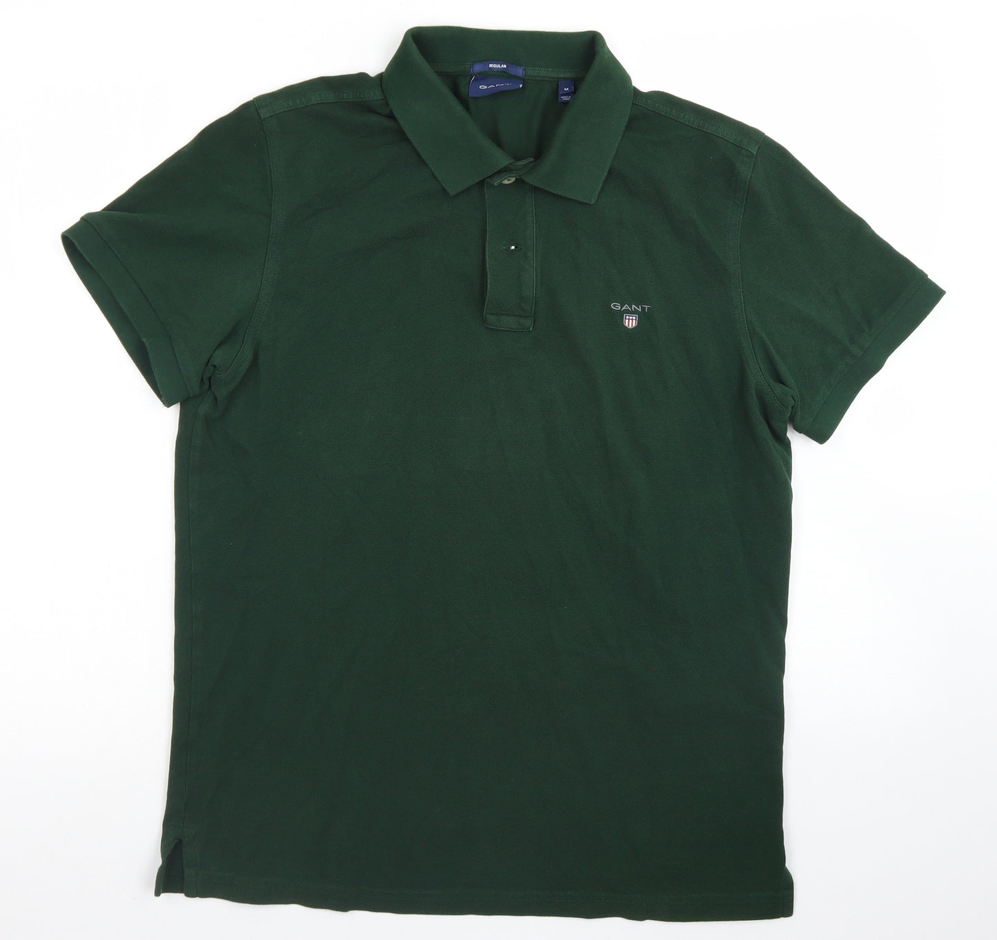 GANT Mens Green  Cotton  Polo Size M Collared Button