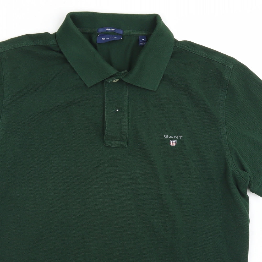 GANT Mens Green  Cotton  Polo Size M Collared Button