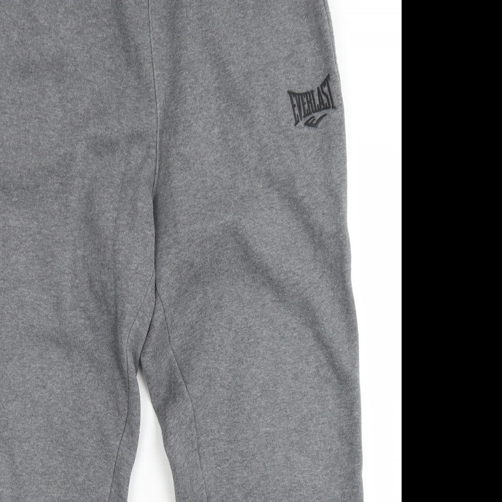 Evelast Mens Grey  Cotton Jogger Trousers Size M L27 in Regular Drawstring