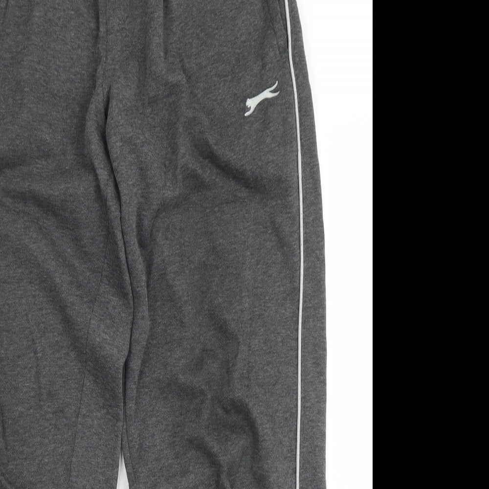 Slazengers Mens Grey  Polyester Jogger Trousers Size S L26 in Regular Drawstring