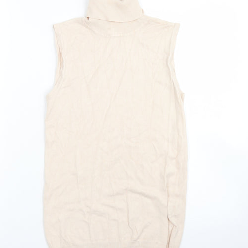Primark Womens Pink Roll Neck  Viscose Vest Jumper Size XS