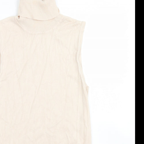 Primark Womens Pink Roll Neck  Viscose Vest Jumper Size XS